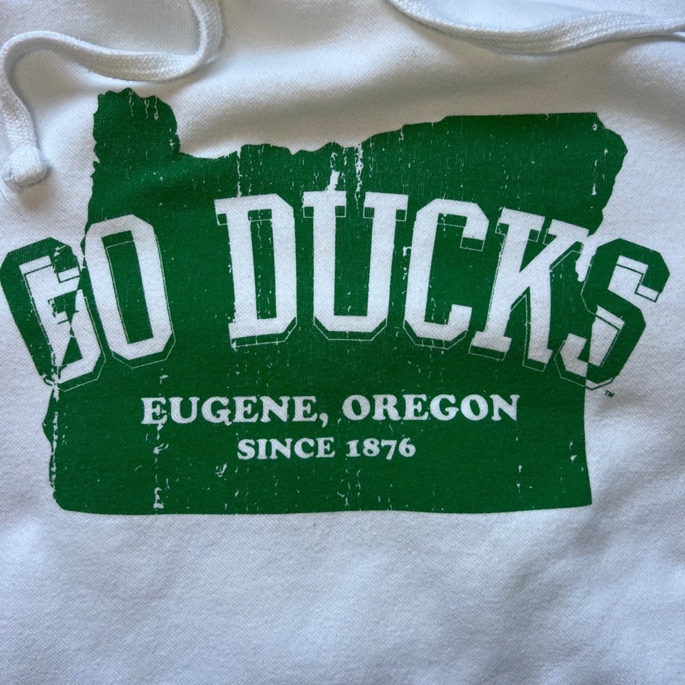 Oregon Ducks Hoodie Unisex Size Small College University Go Ducks White Football